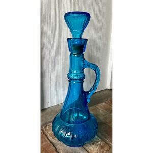 Vintage Jim Beam Whiskey Decanter Blue Genie Bottle 1973